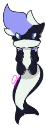 A drawing of Mallow's Orca OC in a smol form